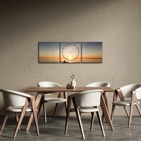 Tablou - caiac pe mare (cu ceas) (90x30 cm)