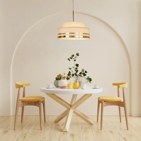 Lustră pe cablu TAMI 1xE27/60W/230V bej/auriu