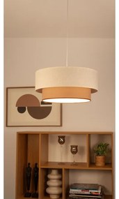 Pendul pe cablu NATIA 1xE27/60W/230V Ø 45 cm alb/maro