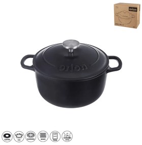 Oală cu capac din fontă 3,3 l adecvată pentru plita cu inducție LITINA SMALT – Orion