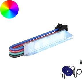 vidaXL Bandă LED 2 pcs Negru și Multicolor 1745 mm Cupru și Plastic