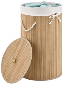Juskys Coș de rufe din bambus Curly Round - natural