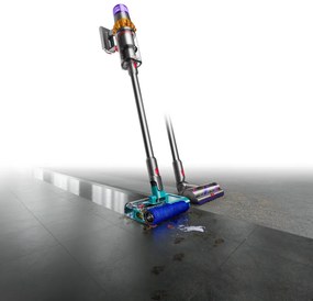 Aspirator vertical Dyson V15S Detect Submarine 448798-01, 660W, 0.77 l, 60 min autonomie, Senzori, 4 moduri, LCD, Gri / Albastru