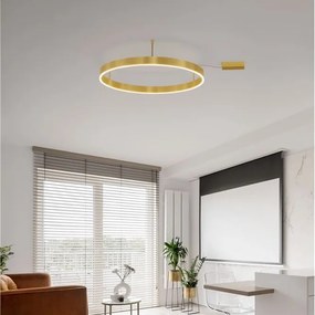 Lustra/Plafoniera LED dimabila design circular MOTIF bronz 80cm