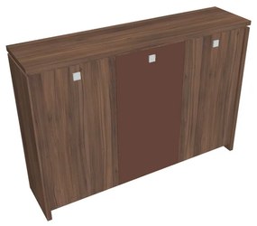Dulap mediu pentru haine Verno 188 x 46 x 130 cm, uși combinate, nuc / maro