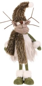 Decorație de Crăciun Sob în picioare, înălțime 45cm, verde/alb