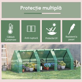 Outsunny sera gradina cu prelata, 270x90x90cm, verde | Aosom Romania