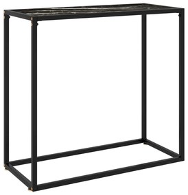 vidaXL Masă consolă, negru, 80x35x75 cm, sticlă securizată
