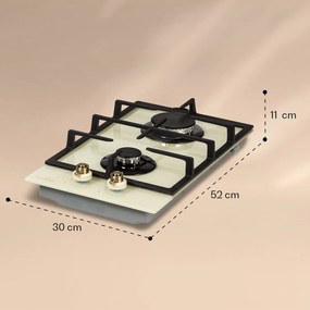 Victoria Domino, plită pe gaz, 2 arzătoare, arzătoare Sabaf, plită ceramică, design retro