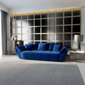 Canapea extensibilă dumonde cu ladă de depozitare si sezut confortabil din spuma high-density, Berlin Royal Blue 250x100 cm