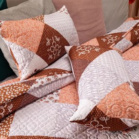 decoDoma Cuvertură de pat VINTAGE ROSE maro pat dublu