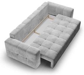 Canapea extensibila din catifea Milo Casa Luca, gri deschis