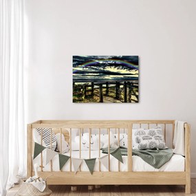 Tablou cu curcubeu deasupa mării (70x50 cm)