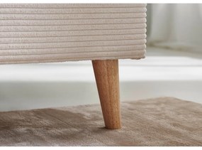 Pat matrimonial bej tapițat fără somieră 140x200 cm Wicki – Meise Möbel