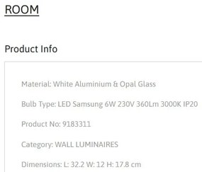 Aplica LED de perete cu suport incarcare telefon ROOM