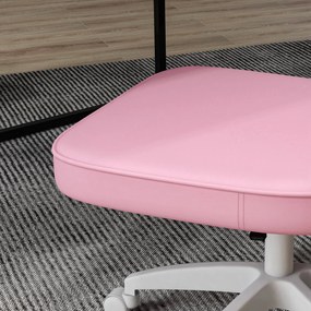 Vinsetto Scaun de birou fără brațe, înălțime reglabilă, rotativ, până la 120 kg, piele ecologică, Roz | Aosom Romania