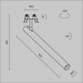 Spot LED incastrabil directionabil iluminat tehnic Focus T negru