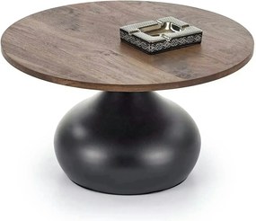 Masuta cafea TIMOR, nuc/negru, 70x42 cm