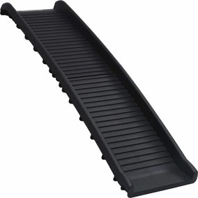 vidaXL Rampă pentru câini pliabilă, negru, 155,5 x 40 x 15,5 cm