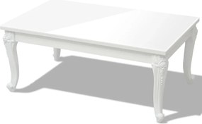 vidaXL Măsuță de cafea din fibră de sticlă lucioasă 100x60x42 cm albă