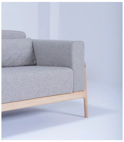 Canapea cu structură din lemn de stejar Gazzda Fawn, 210 cm, gri