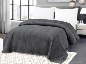 Cuvertura de pat din catifea gri inchis cu model ARROW VELVET Dimensiune: 220 x 240 cm