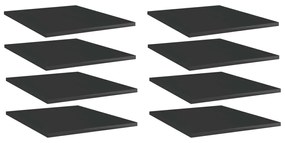 vidaXL Plăci bibliotecă, 8 buc. negru extralucios 40 x 50 x 1,5 cm PAL
