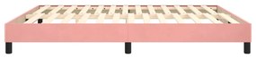 Cadru de pat box spring, roz, 160x200 cm, catifea Roz, 25 cm, 160 x 200 cm