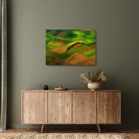 Tablou pe sticlă - Lan, luncile (70x50 cm)