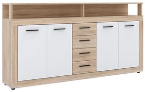Comodă RUNA, stejar Sonoma/alb