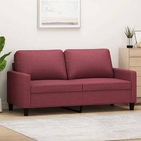 vidaXL Canapea cu 2 locuri, roșu vin, 140 cm, material textil