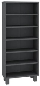 340522 vidaXL Dulap CD-uri „HAMAR”, gri închis 45x18x100 cm, lemn masiv pin
