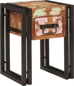 vidaXL Masă laterală cu sertar 30 x 30 x 40 cm Lemn recuperat masiv