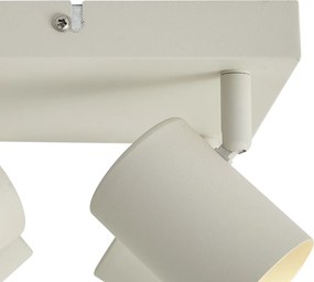 Spot modern de plafon bej cu 4 lumini reglabile - Jeana