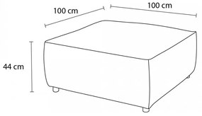 Taburet modular albastru cu tapițerie din catifea reiată Nihad modular – Bobochic Paris