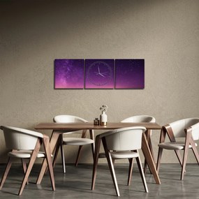 Tablou cu cerul și stea căzând (cu ceas) (90x30 cm)