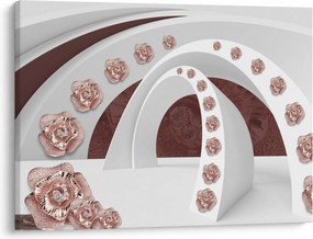 Tablou - Arcade 3D cu flori (70x50 cm)