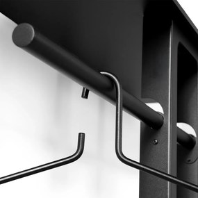 Cuier de perete negru cu raft din oțel 100 cm Luno Large – Spinder Design