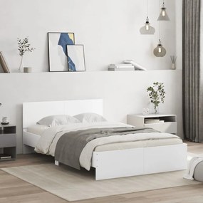 3207490 vidaXL Cadru de pat cu tăblie, alb, 120x200 cm