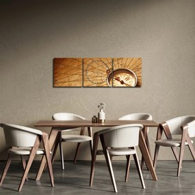 Tablou - Compas (cu ceas) (90x30 cm)