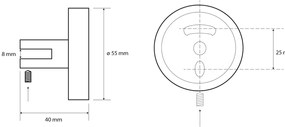 SAPHO XR009 X-Round suporturi pentru rafturi dinsticlă 8 mm, argintiu