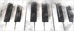 Tablou - Pian, acuarelă (120x50 cm)