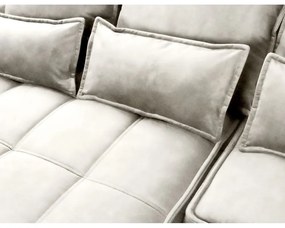 Colțar bej extensibil/cu spațiu de depozitare cu tapițerie din catifea (cu colț pe partea stângă/cu șezlong) Campo – ELTAP