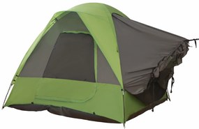 Outsunny Cort auto, cort de camping, cort de călătorie, pentru 4-5 persoane, fibră de sticlă, poliester, verde, 300 x 300 x 230 cm | Aosom Romania