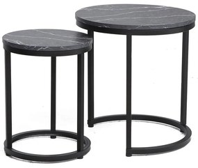 Masa de cafea Hola, marmura neagra / neagra