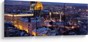 Tablou - Catedrala Sf. Peter și Paul, Brno, Republica Cehă (cu ceas) (90x30 cm)