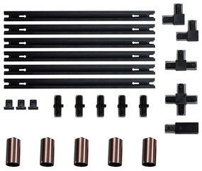 Sistem modern de iluminat pe șine cu 5 spoturi bronz închis monofazat GU10 35mm - Iconic Ruby