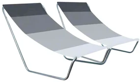 Set de 2 sezlonguri pliante pentru plaja SAND, dungi gri