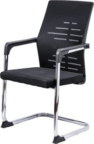 Scaun vizitator din mesh cu cadru cromat OFF 807 negru