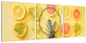 Tablou cu fructe (cu ceas) (90x30 cm)